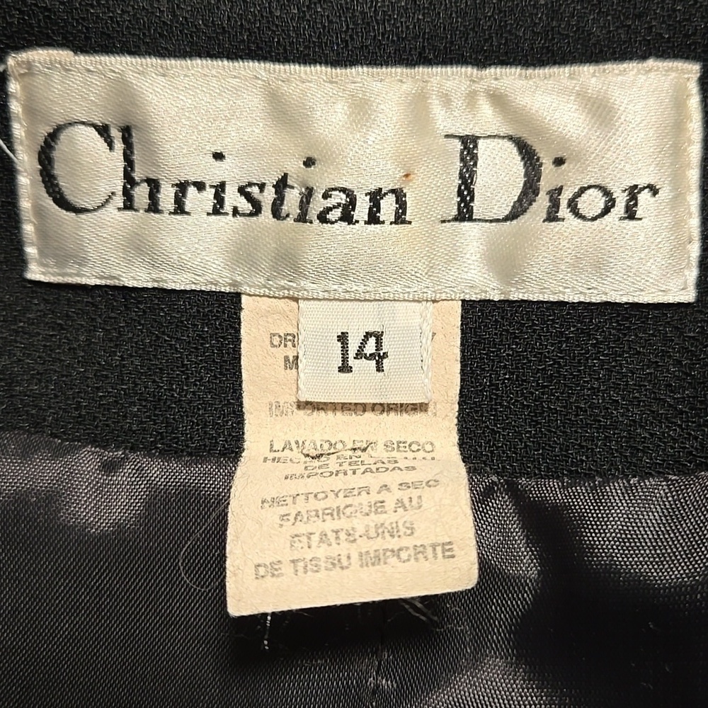 Christian Dior Color Block Blazer Womens Size 14 Black And Teal - Picture 7 of 9
